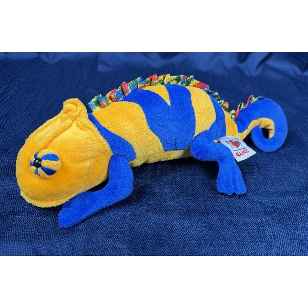 Ganz Webkinz Chameleon Beanbag Plush Lizard HM472 Blue Yellow No Code Reptile